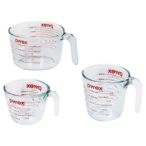 Eco-Friendly Pyrex Essentials (3-Pack) Glass Measuring Cups Set, (1, Set