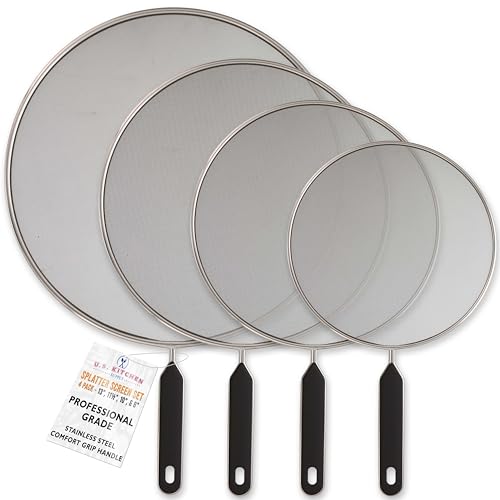 Smart Home U.S. Kitchen Supply 4-Piece Stainless Steel Splatter Guard Essentials
