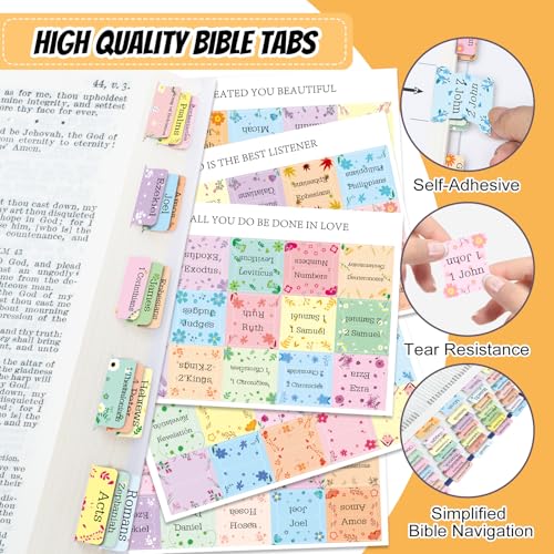Modern Bible Tabs, 75 Tabs, Laminated Bible Index Essentials