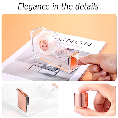 Famassi Rose Gold Desk Accessories，Office Supplies Set Acrylic Set